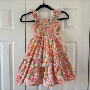 Haute Hippie Pink Floral Ruffle Strap Dress